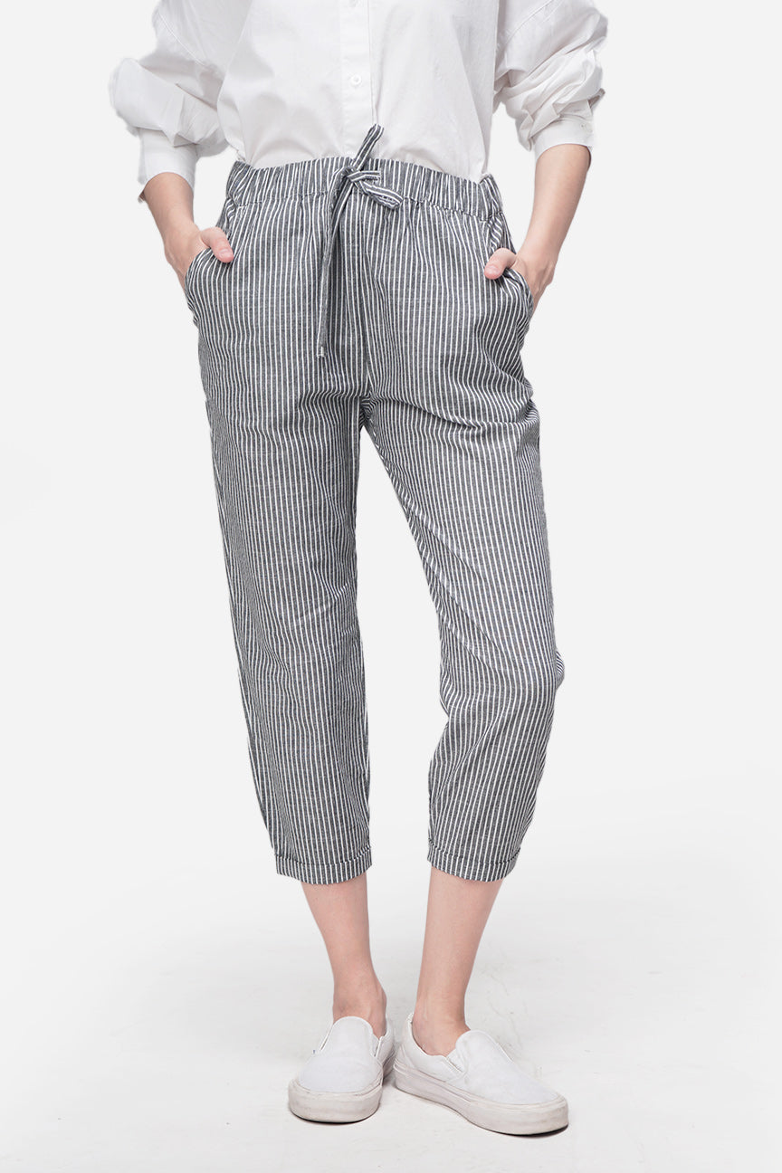 Celana Panjang Tare Stripe Black Offwhite