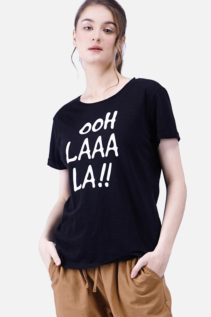 T-Shirt Lengan Pendek Oh Lala Black
