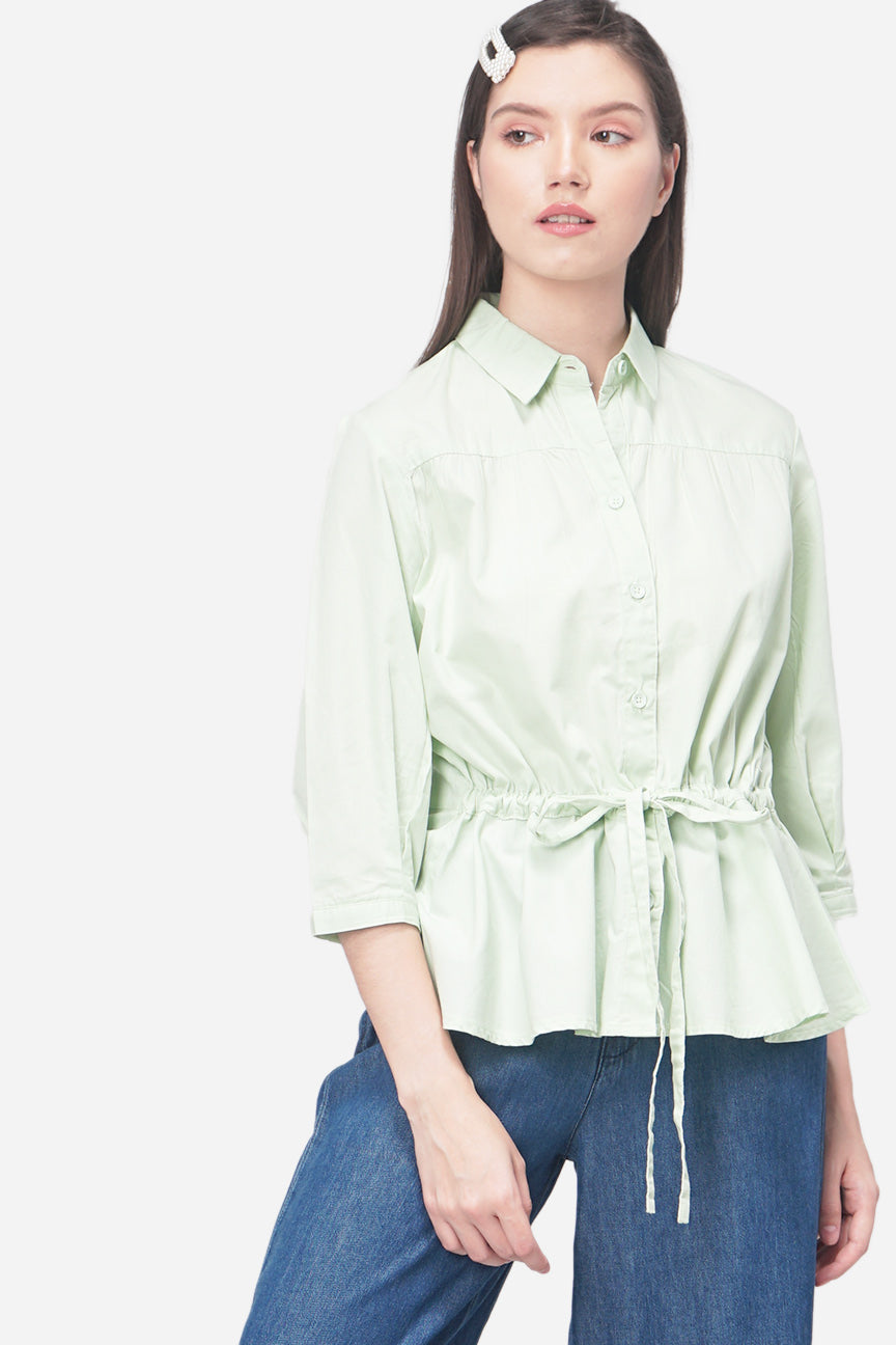 Kemeja Lengan Panjang Lauren Mint