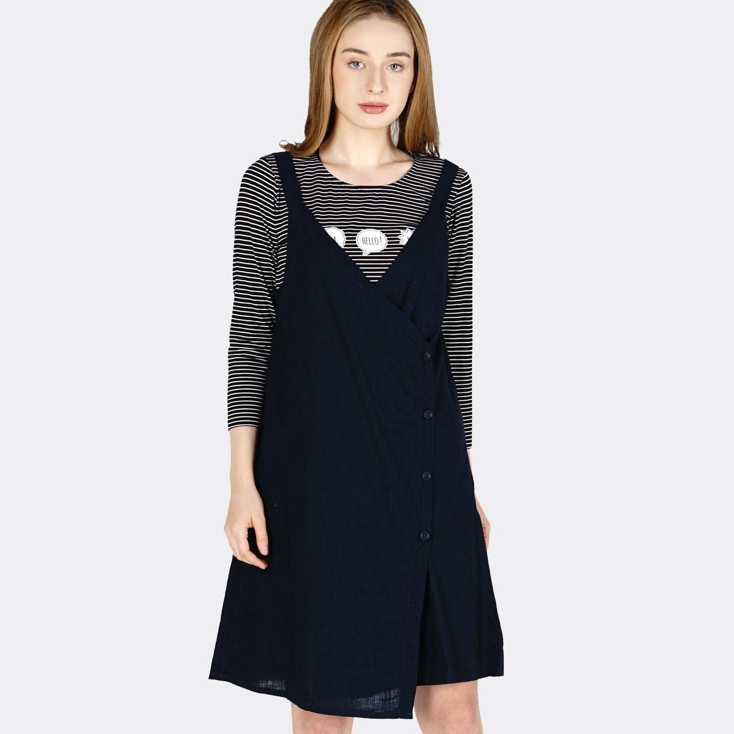 Dress Tanpa Lengan Navy Teala Navy