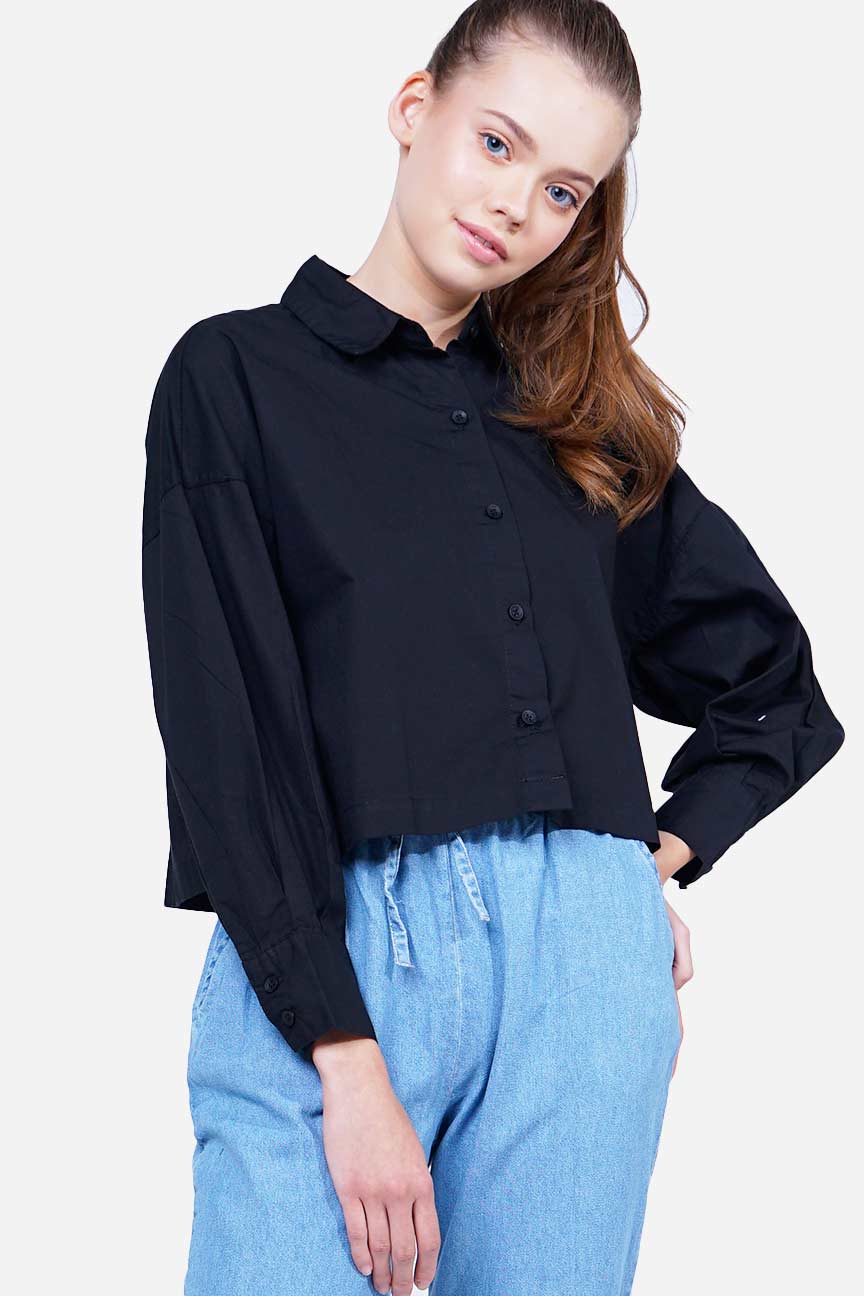 Kemeja Lengan Panjang Faye Black