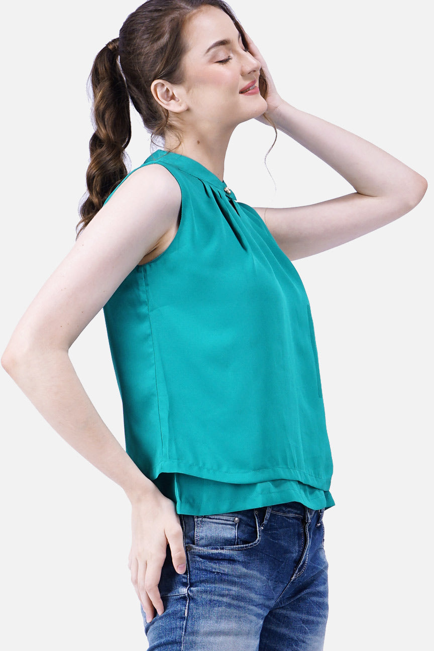 Kemeja Tanpa Lengan Moonlight Green