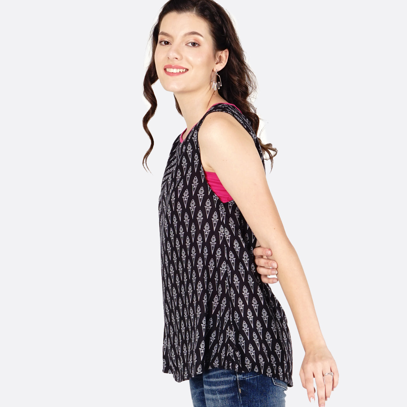 Kemeja Tanpa Lengan Sweety Shiv Black