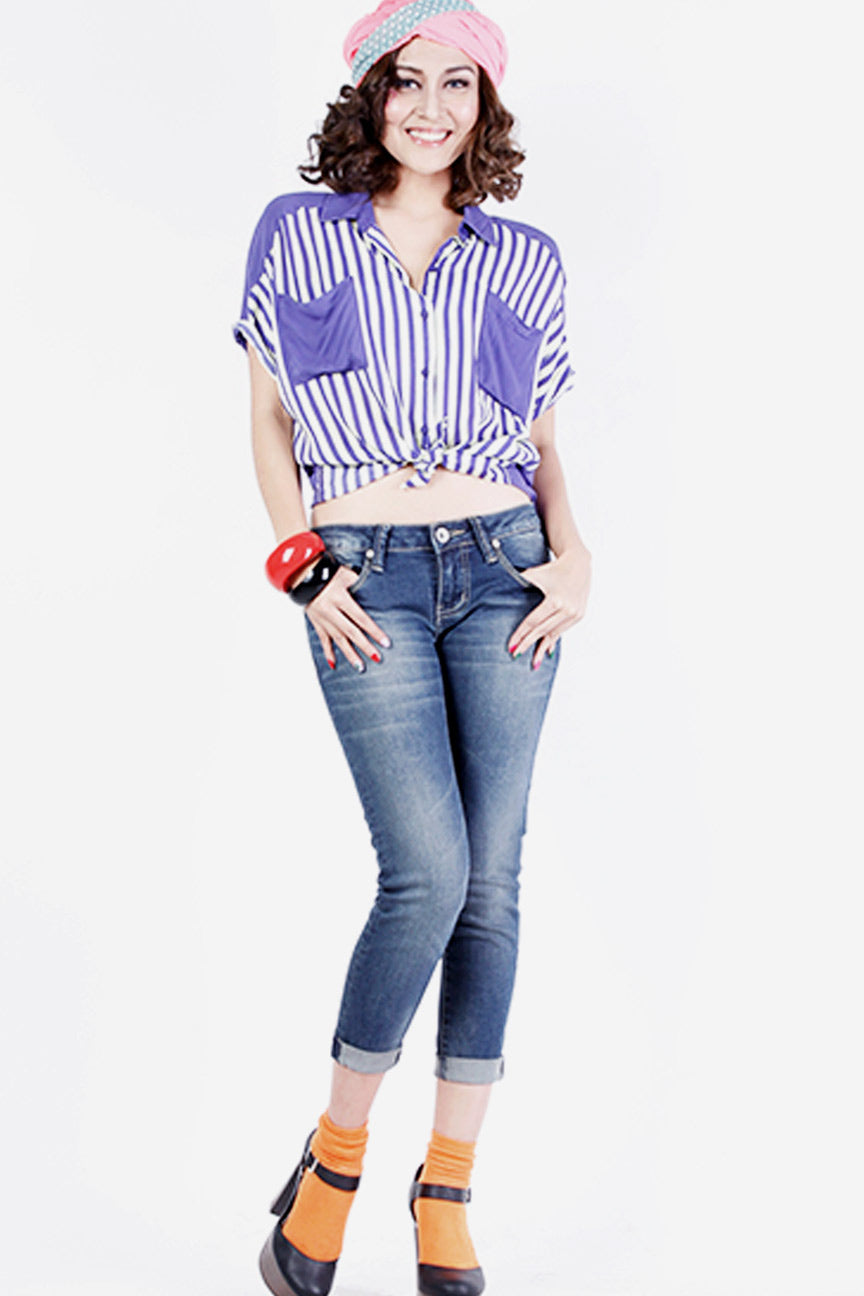 Kemeja Lengan Pendek Bevita Purple