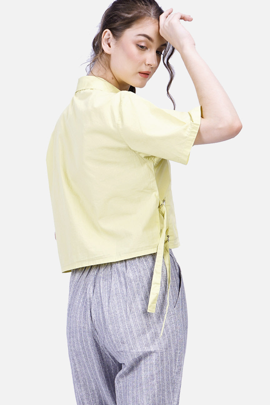 Kemeja Lengan Pendek Ashleyn Yellow