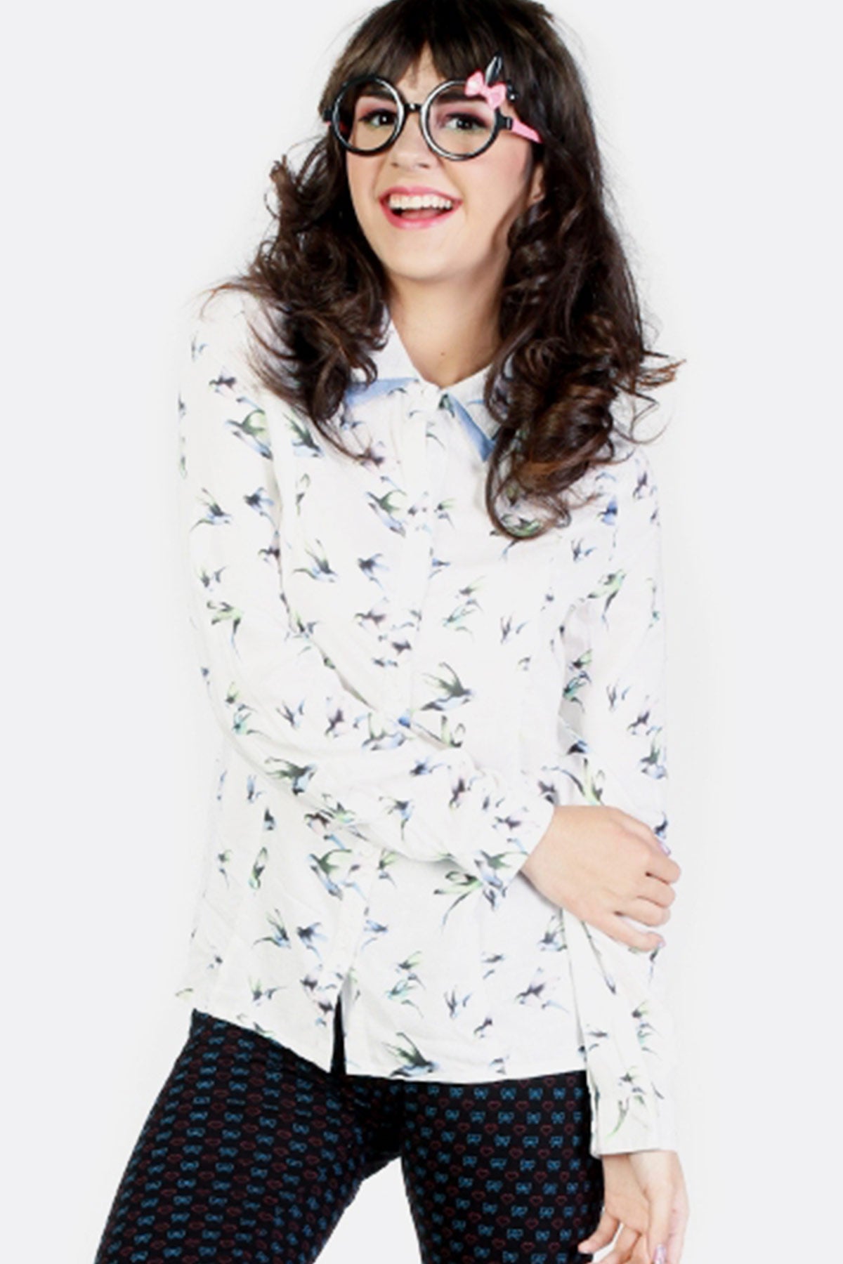 Kemeja Lengan Panjang Swift Offwhite Blue