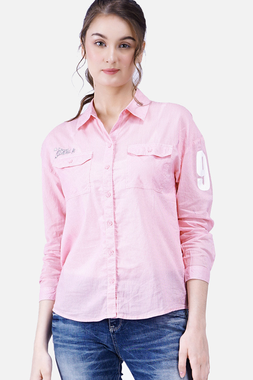 Kemeja Lengan Panjang Stay Gold Pink