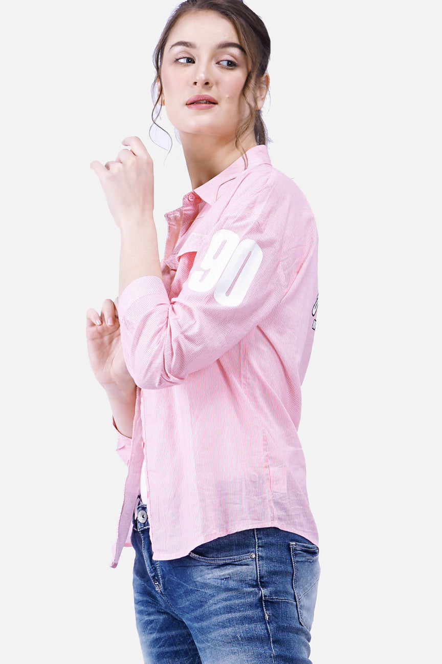 Kemeja Lengan Panjang Stay Gold Pink