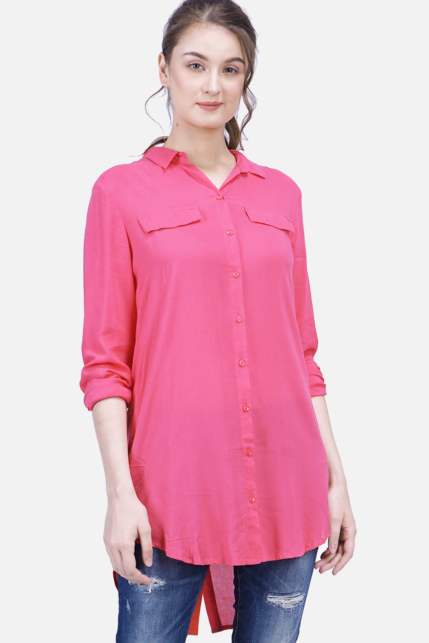 Kemeja Lengan Panjang Crystaline Pink