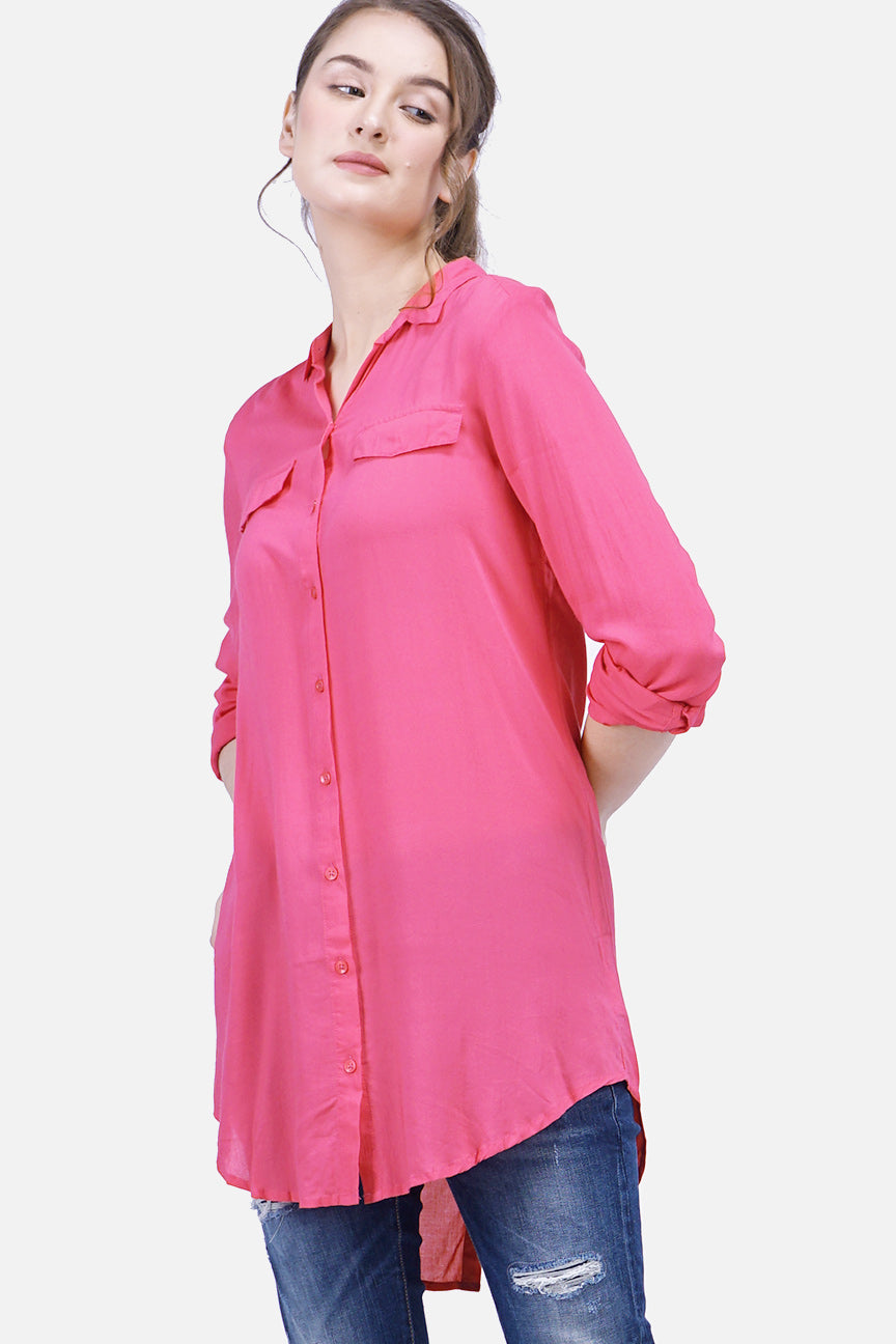 Kemeja Lengan Panjang Crystaline Pink