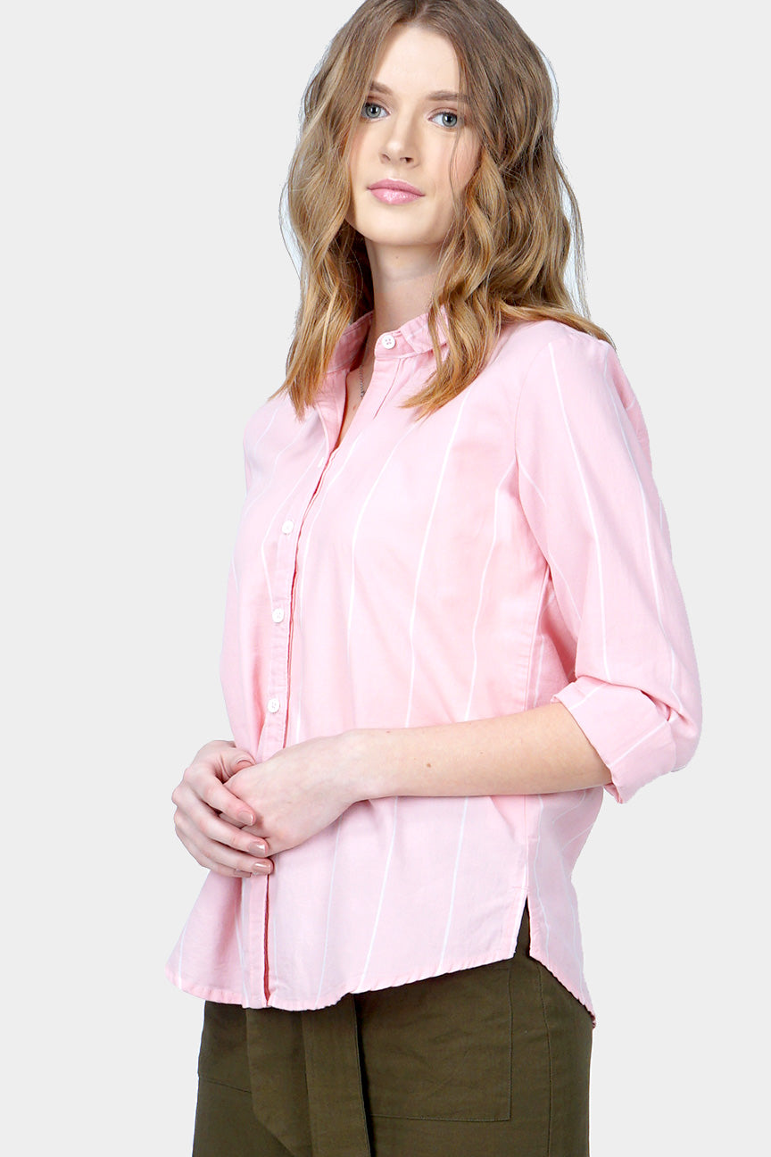Kemeja Lengan Panjang Gucci Pink Offwhite