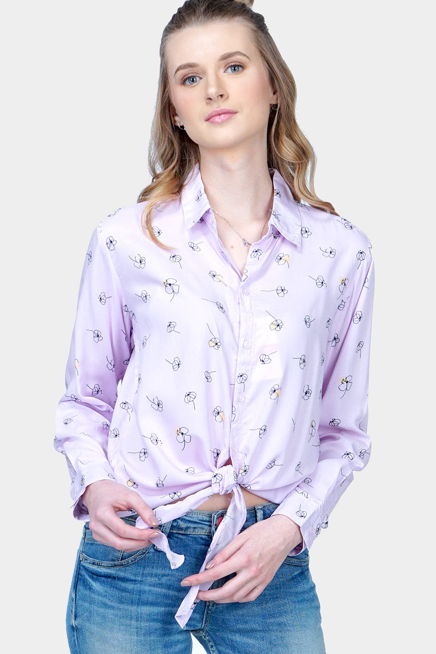 Kemeja Lengan Panjang Arden Light Purple