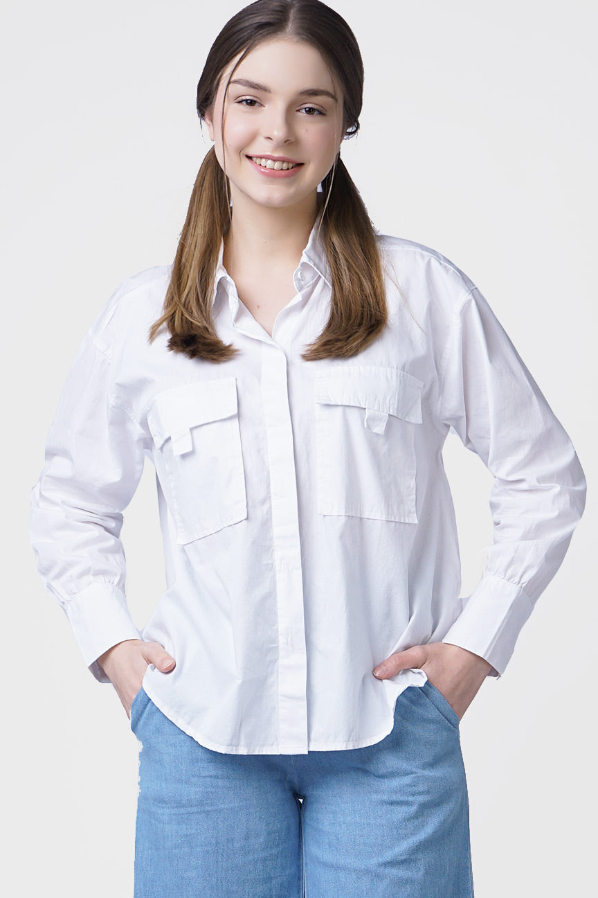 Kemeja Lengan Panjang Day White