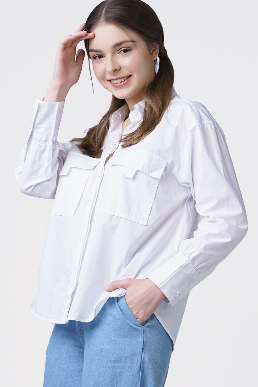 Kemeja Lengan Panjang Day White