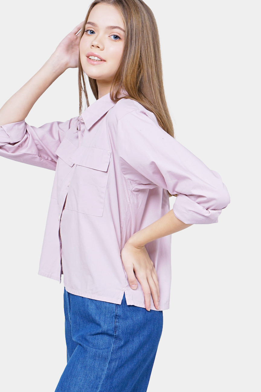 Kemeja Lengan Panjang Acyla Lavender