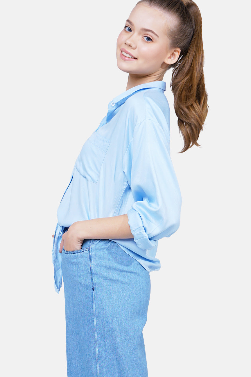 Kemeja Lengan Panjang Lahema Light Blue