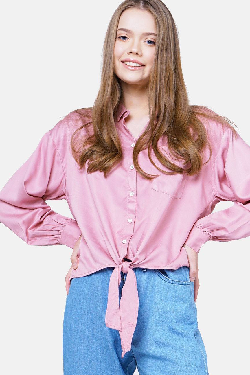 Kemeja Lengan Panjang Lahema Pink