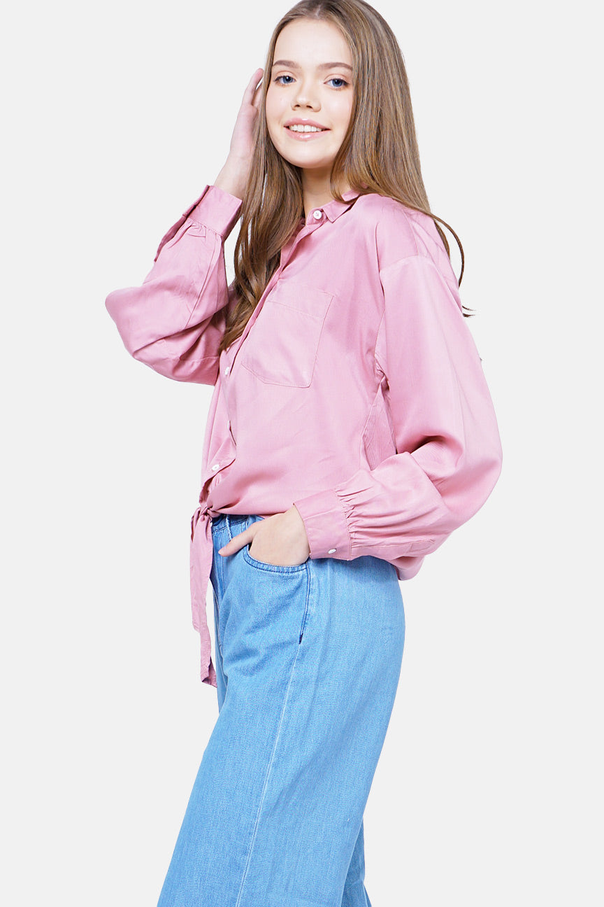 Kemeja Lengan Panjang Lahema Pink