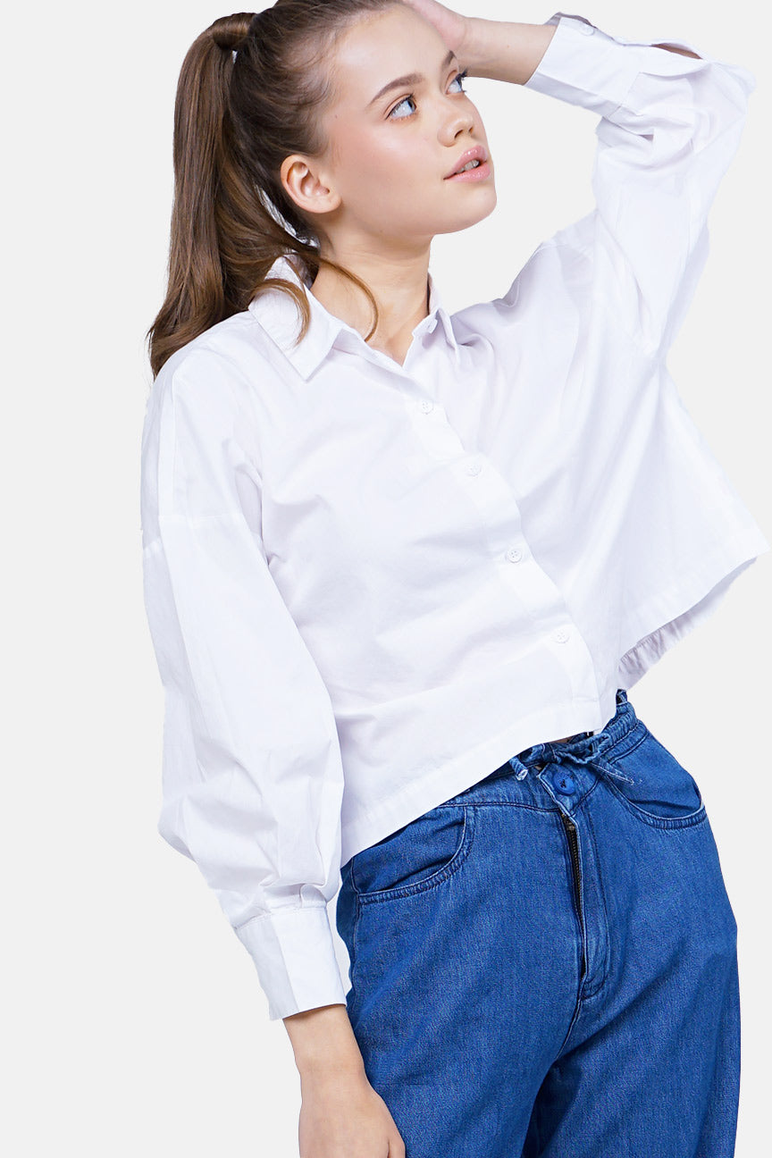 Kemeja Lengan Panjang Faye White