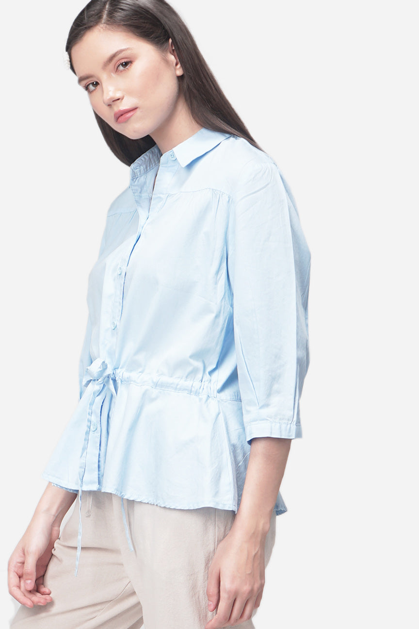 Kemeja Lengan Panjang Lauren Light Blue