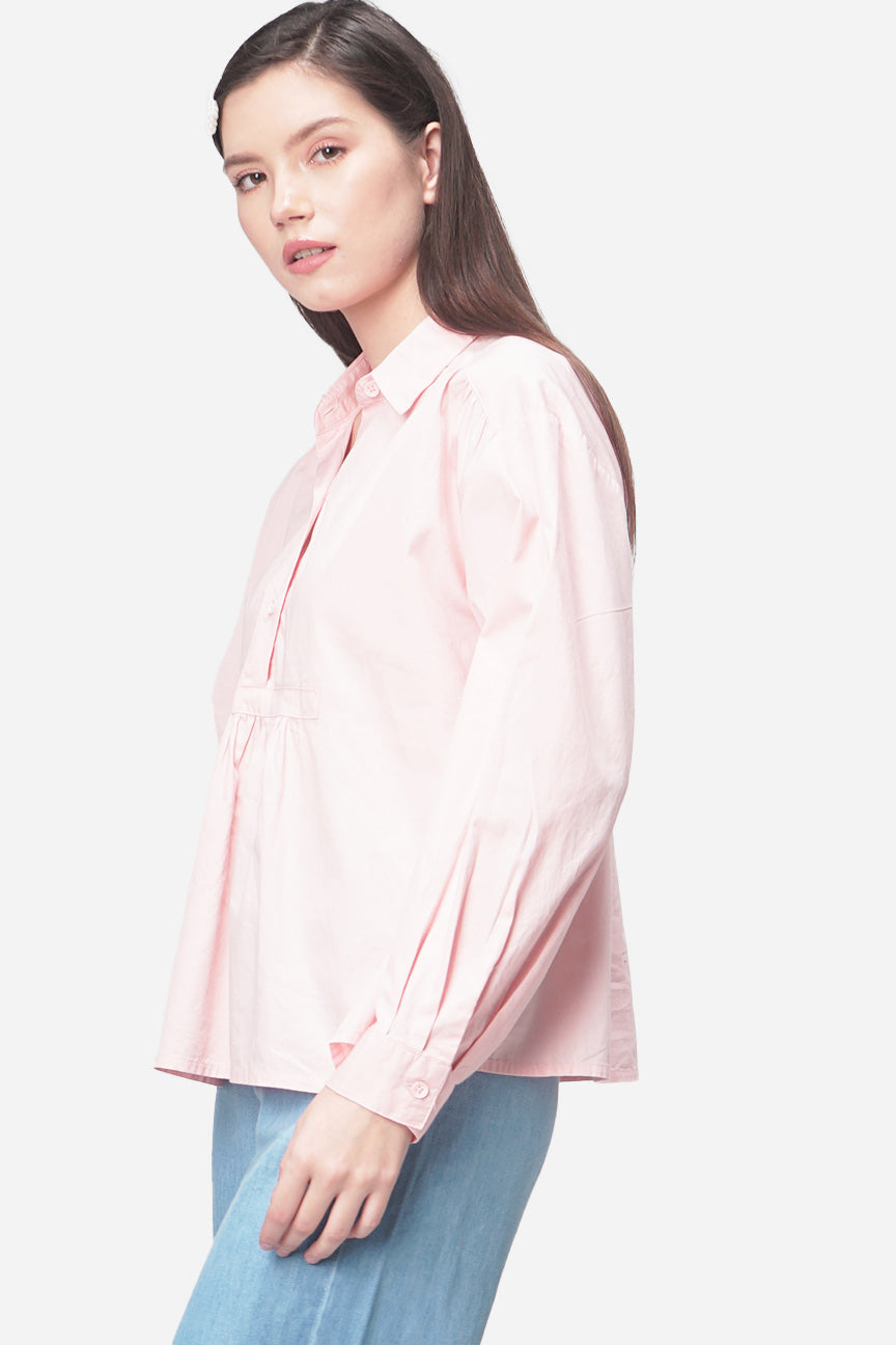 Kemeja Lengan Panjang Natasha Pink