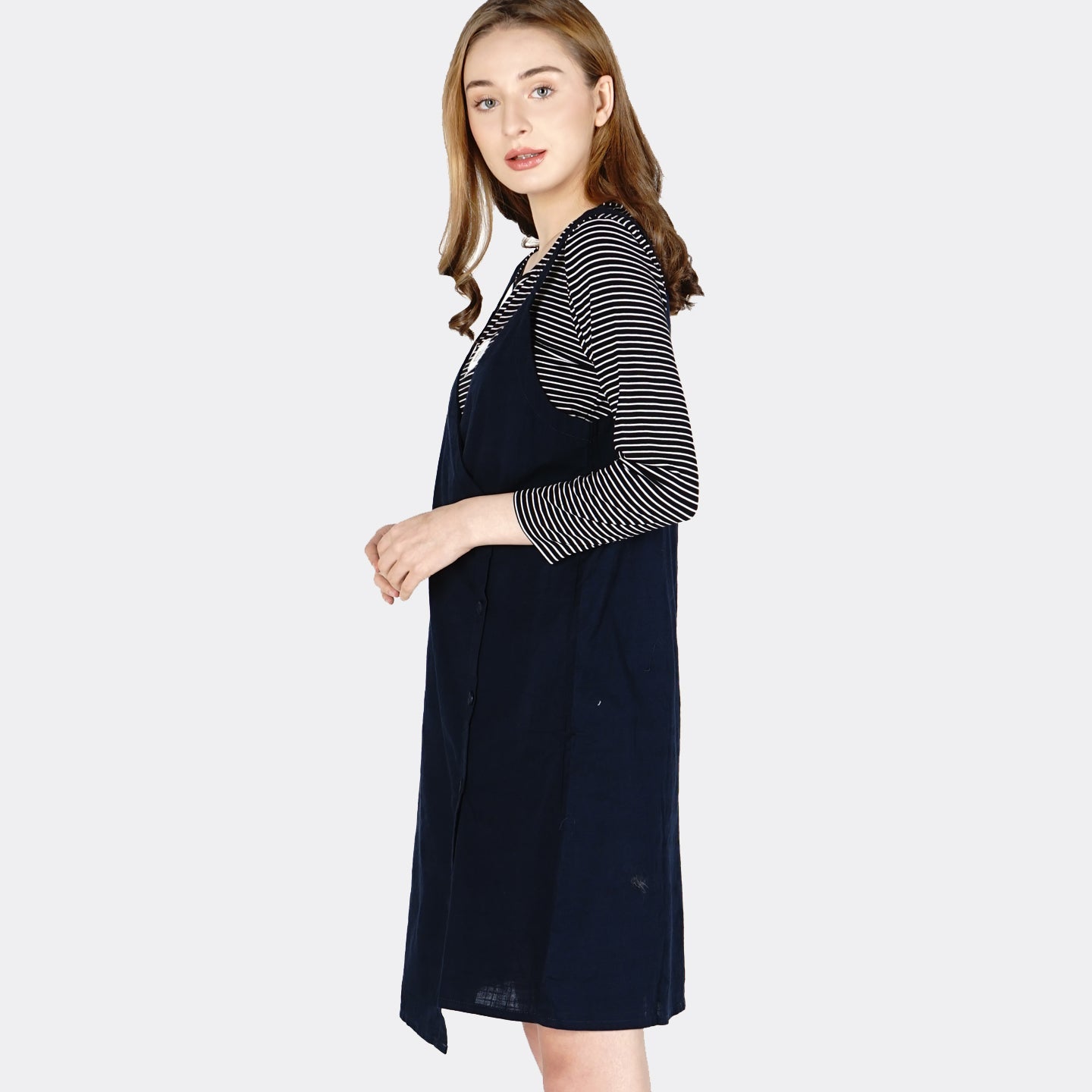Dress Tanpa Lengan Navy Teala Navy
