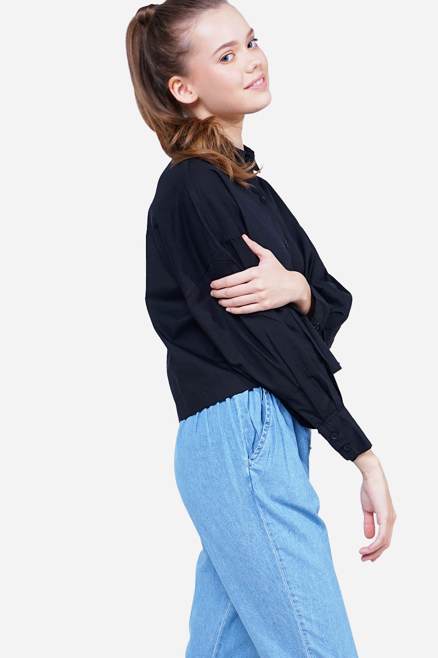 Kemeja Lengan Panjang Faye Black