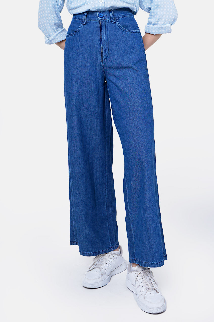 Celana Panjang Alexa Medium Blue Chambray