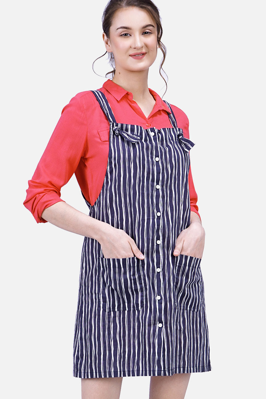 Dress Tanpa Lengan Haywye Navy White