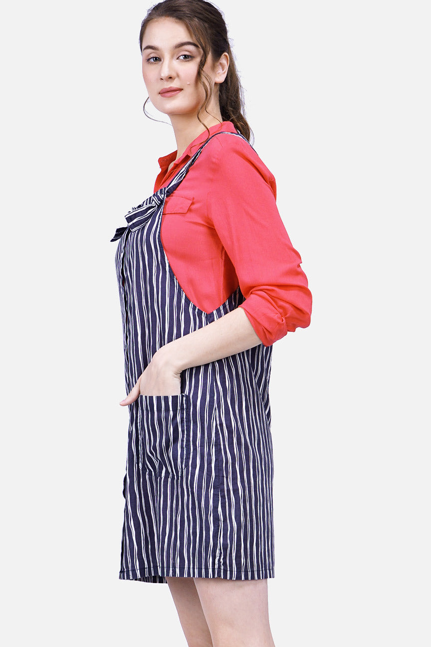 Dress Tanpa Lengan Haywye Navy White