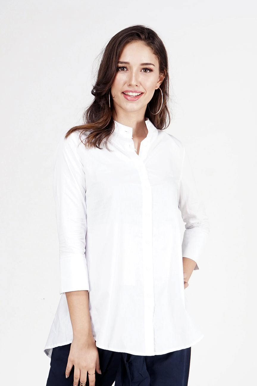 Kemeja Lengan Panjang Cloud White