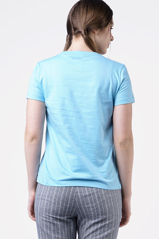 T-Shirt Lengan Pendek Cora Light Blue