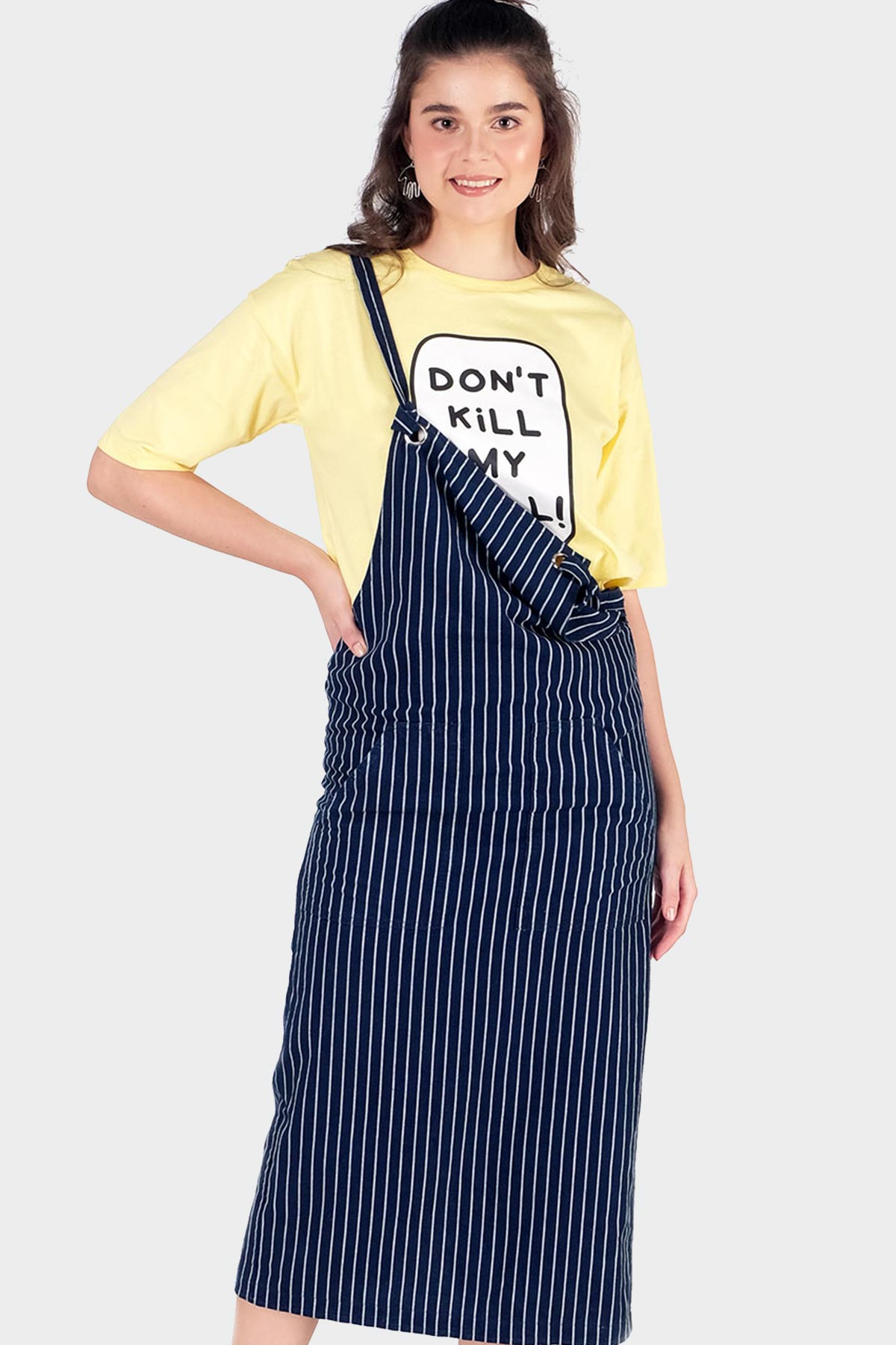 Dress Tanpa Lengan Estee Navy White