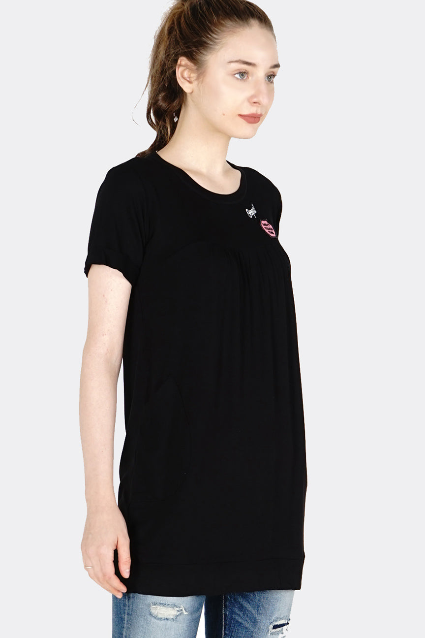 Dress Lengan Pendek Flour Black