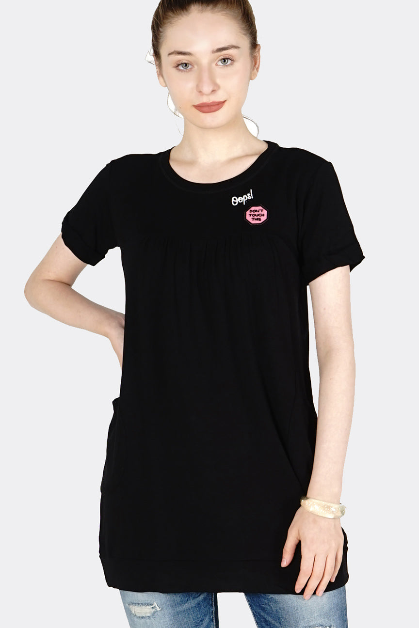 Dress Lengan Pendek Flour Black