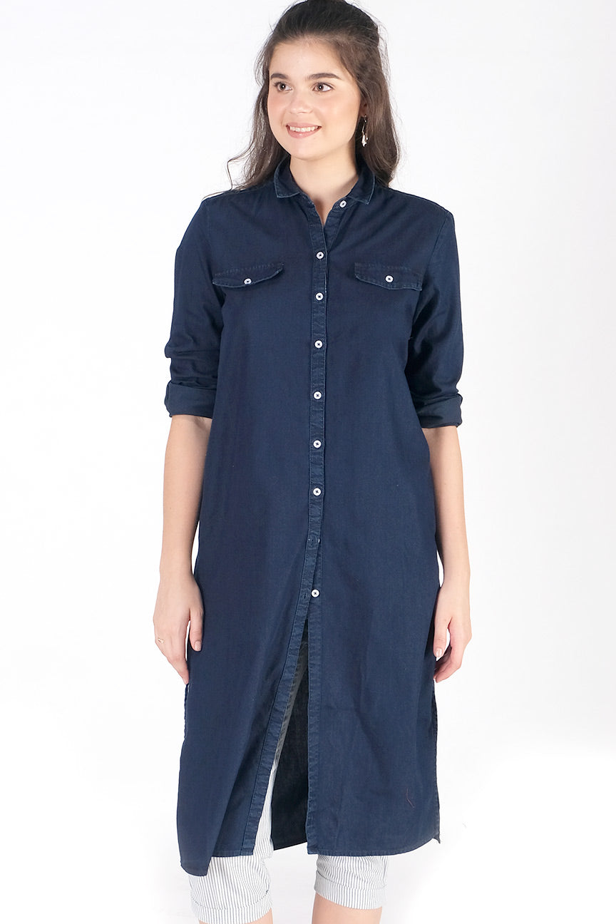 Dress Lengan Panjang Misandei Dark Blue