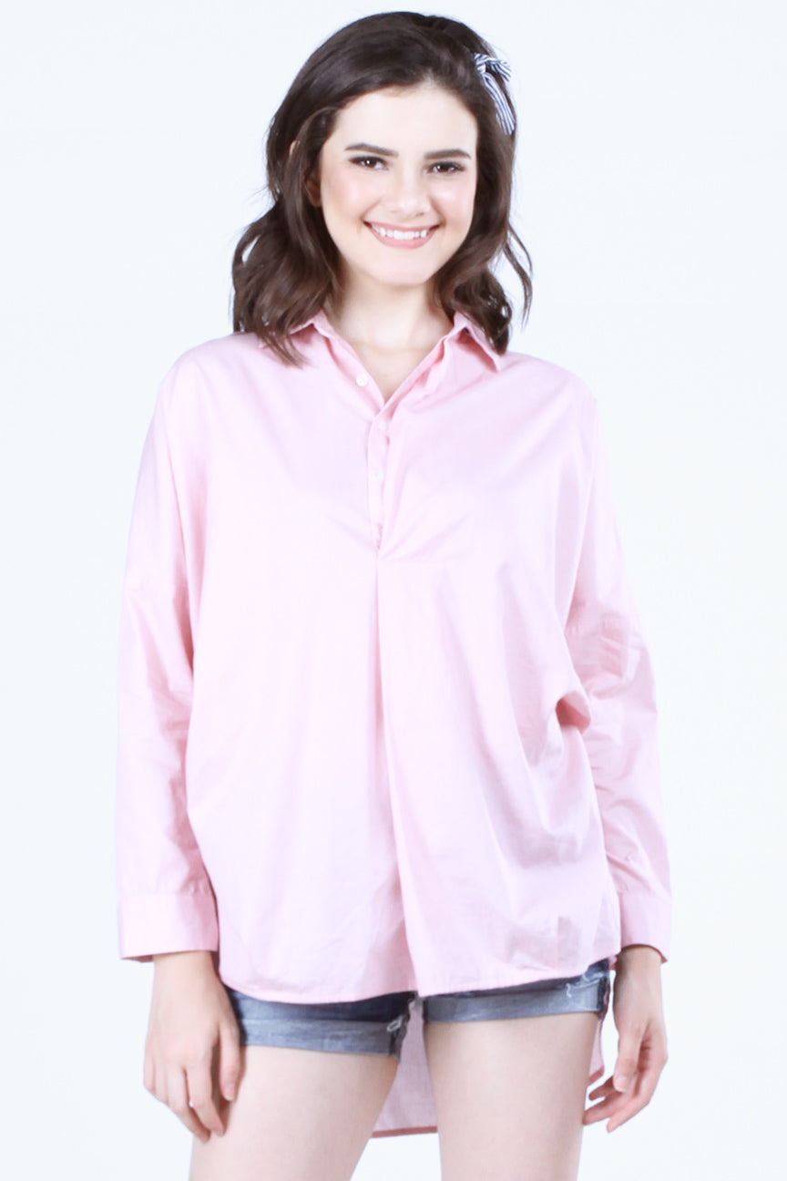 Kemeja Lengan Panjang Peach Loxley Salem