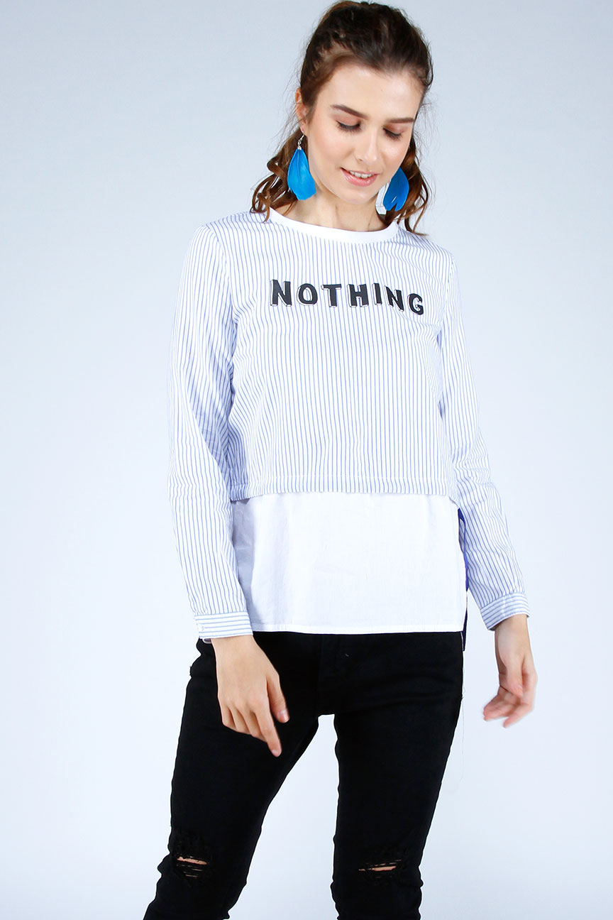 Kemeja Lengan Panjang Tyree Blue White