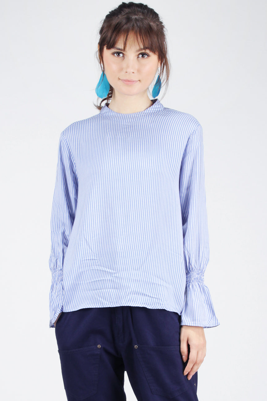 Kemeja Lengan Panjang Ginza Blue White