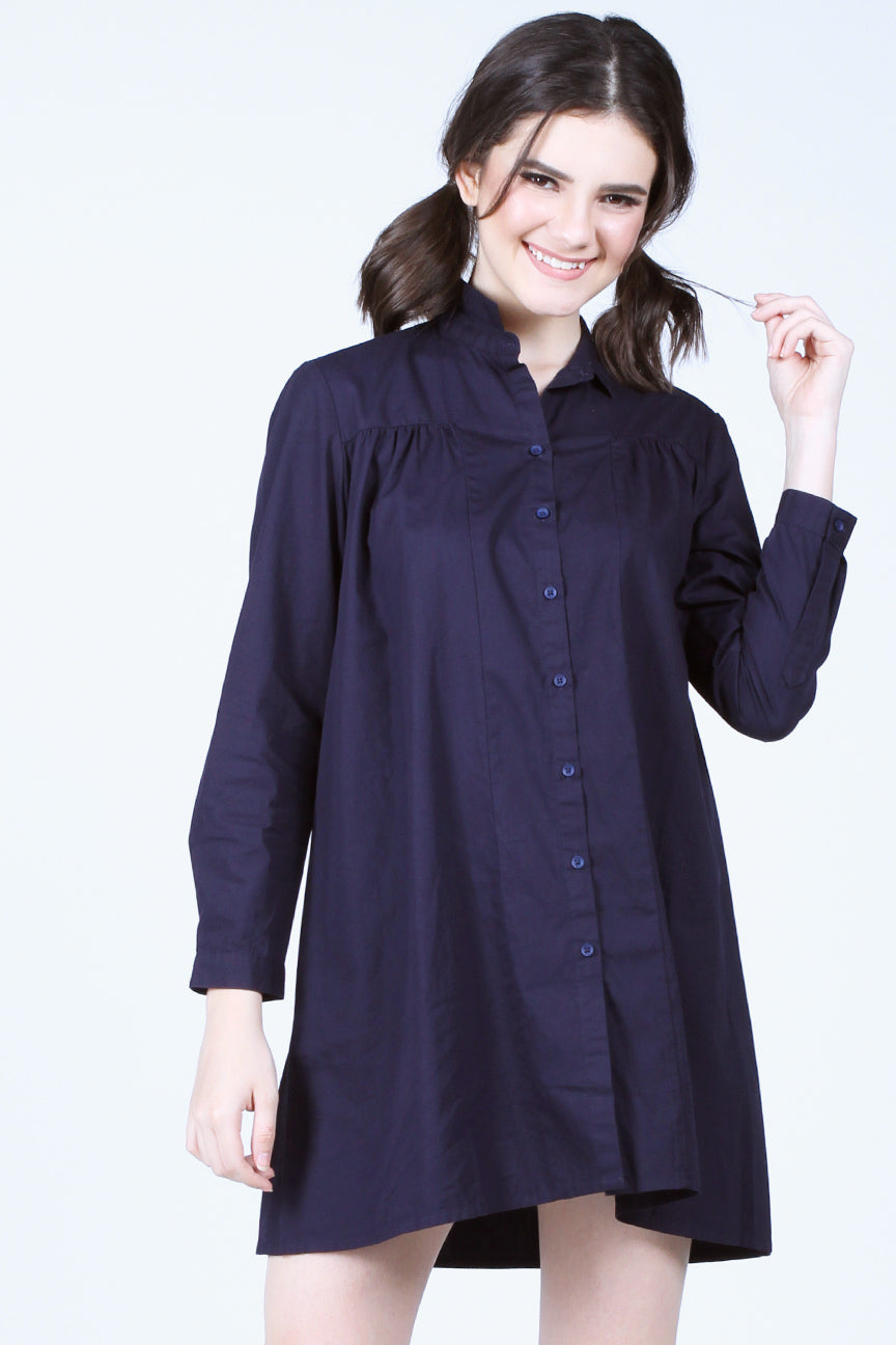 Kemeja Lengan Panjang Lyon Navy