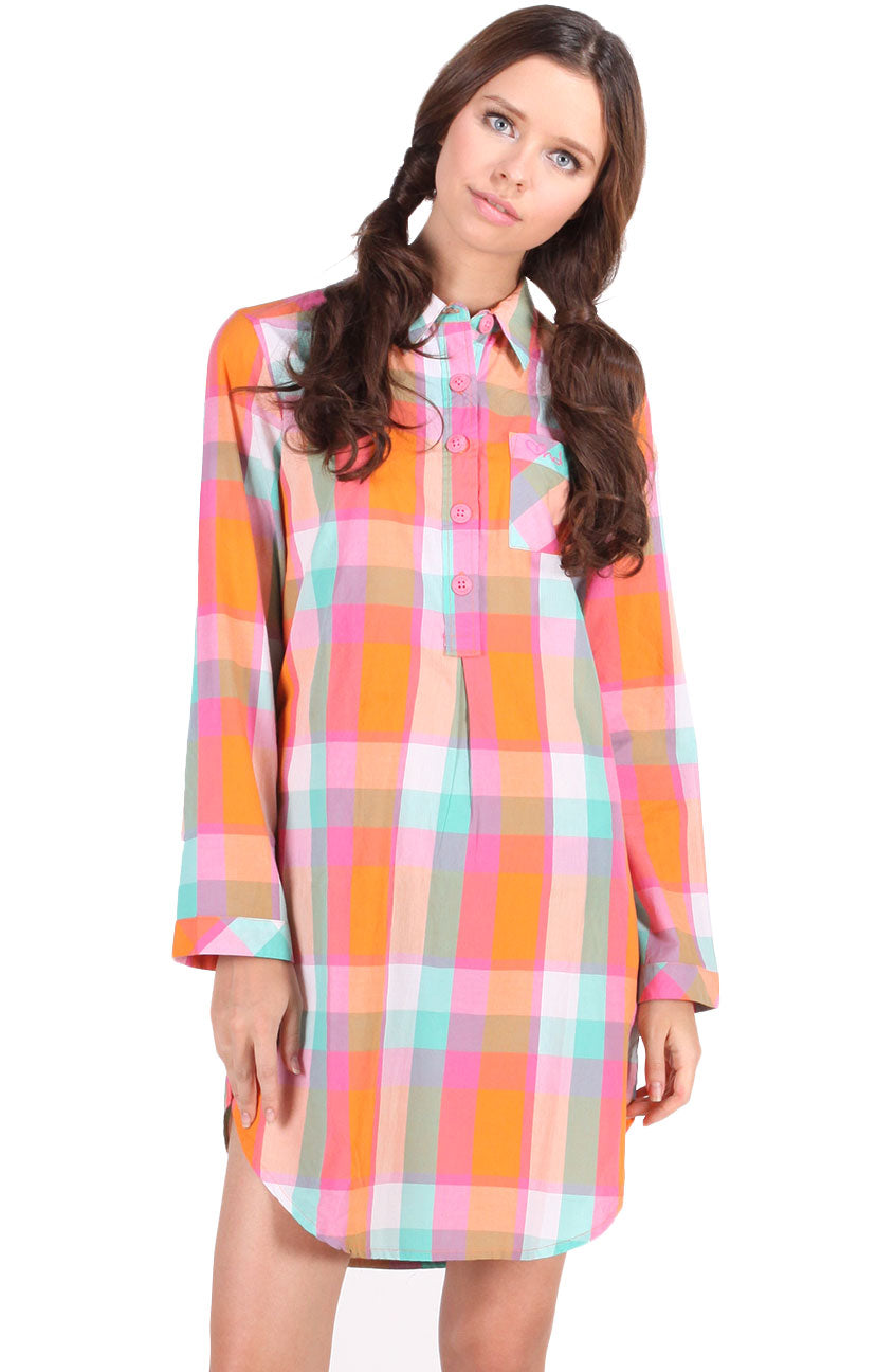 Dress Lengan Panjang Lynn Orange Green Sleepwear