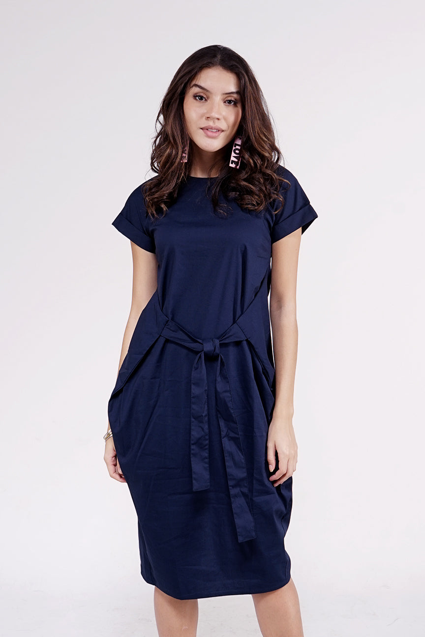 Dress Lengan Pendek Possy Navy