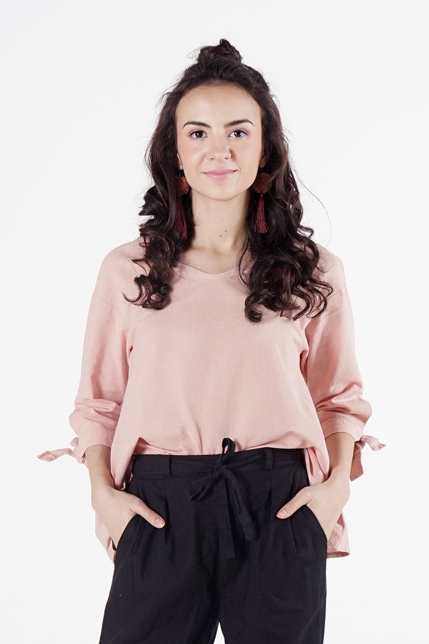 Kemeja Lengan Panjang Velve Pink