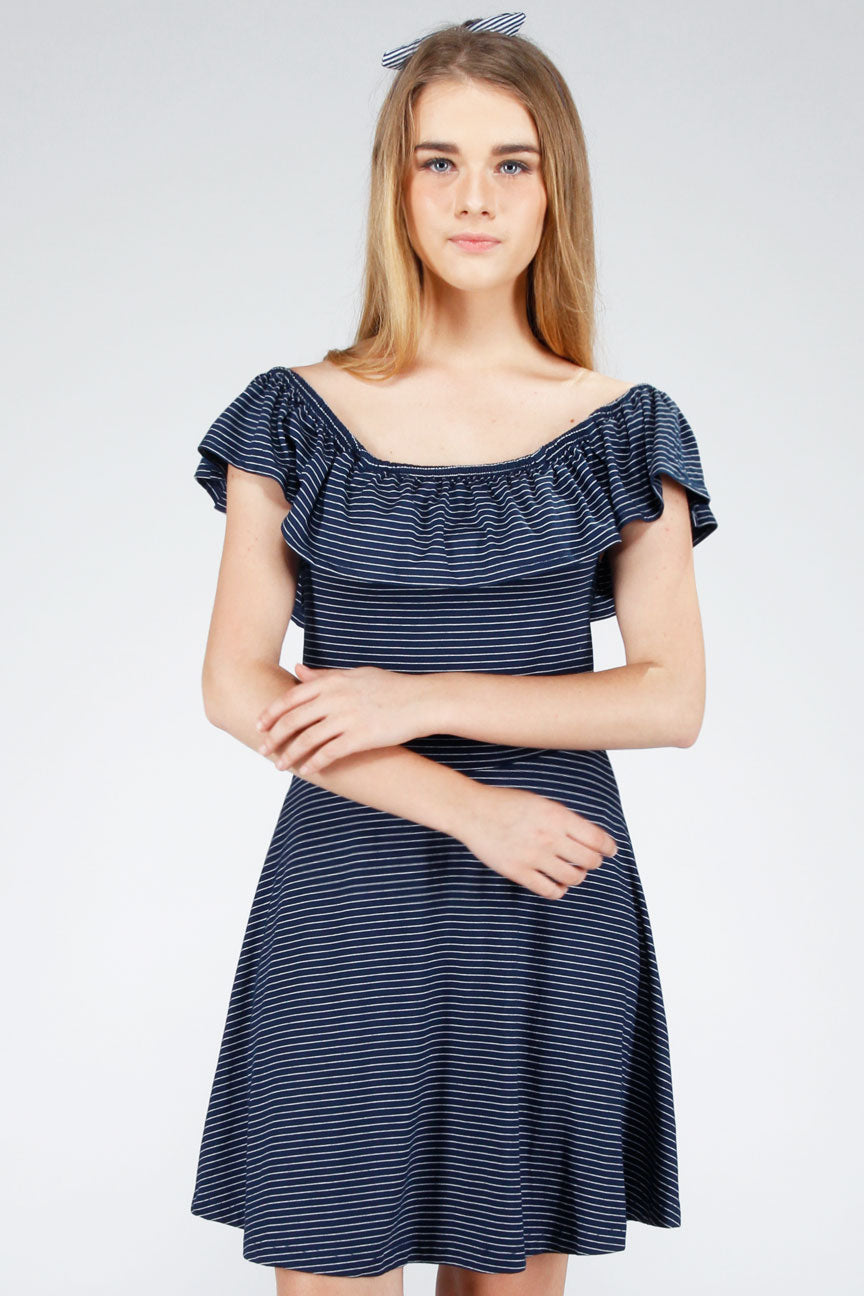 Dress Tanpa Lengan Dutchy Navy White
