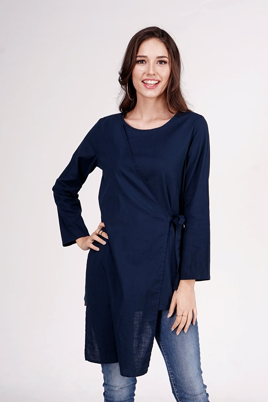 Kemeja Lengan Panjang Grayder Navy Tunik