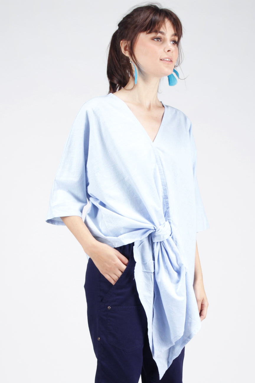 Kemeja Lengan Panjang Fragya Tunic Baby Blue