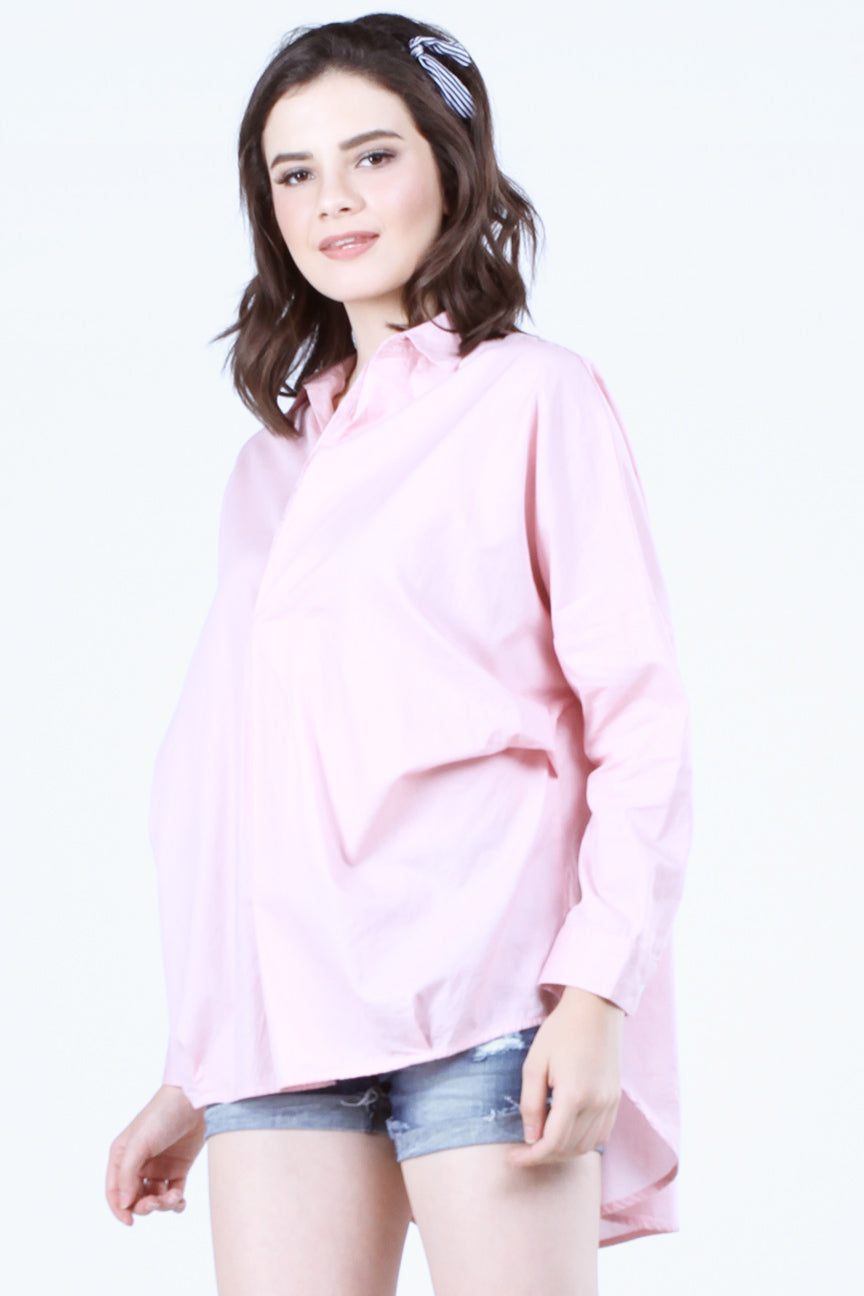 Kemeja Lengan Panjang Peach Loxley Salem