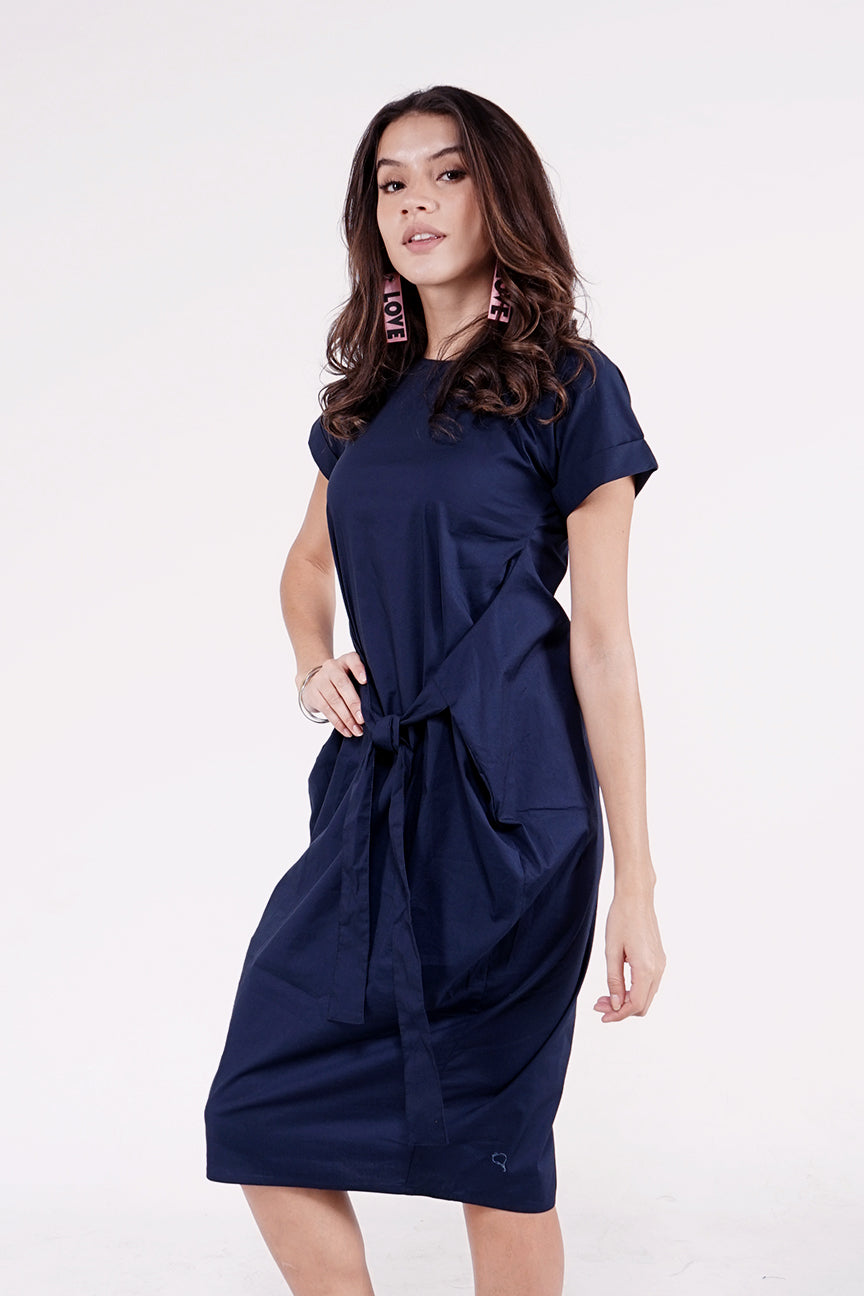 Dress Lengan Pendek Possy Navy