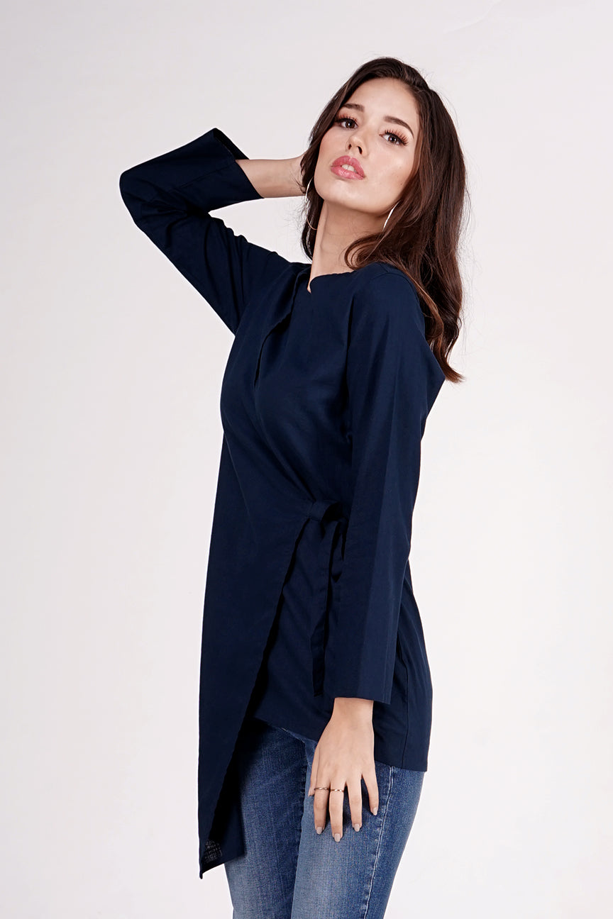 Kemeja Lengan Panjang Grayder Navy Tunik
