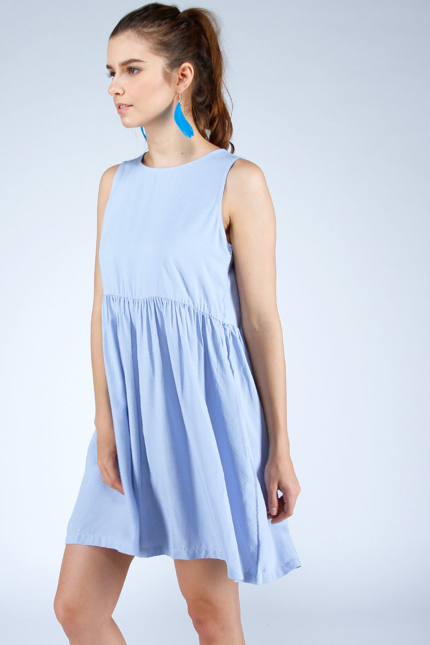 Dress Tanpa Lengan Blue Merry Blue